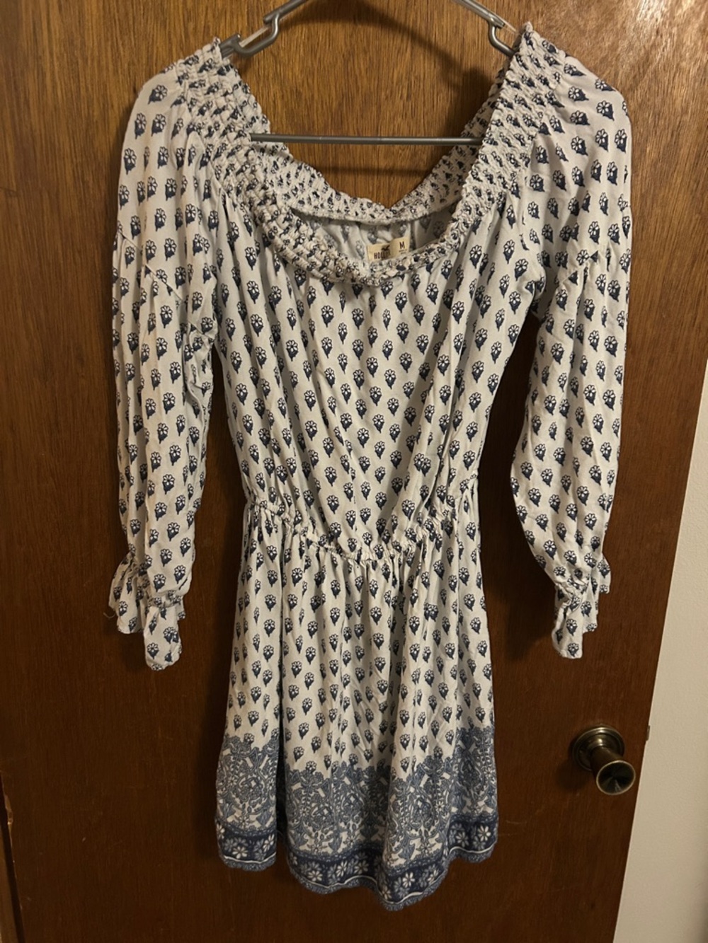 Hollister White Dress with Navy Floral Print